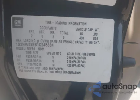 2001 Pontiac Grand Am Gt z USA, uszkodzony, nr VIN 1G2NW52E81C245384